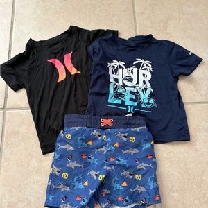 Hurley Kids Rashguard Set - Black, Navy, and Blue